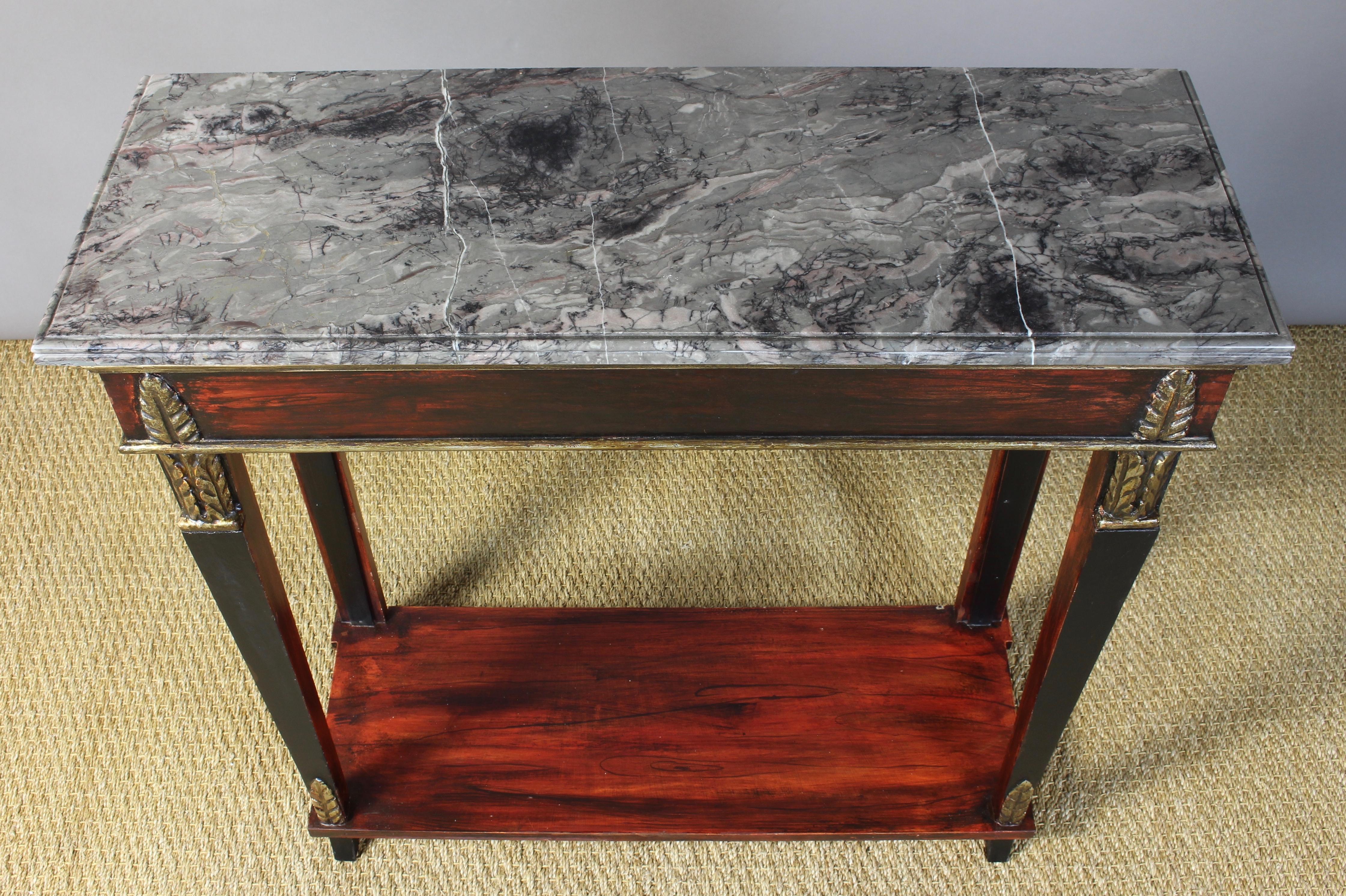Italian Neoclassical Marble-Topped Console Table 3