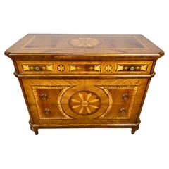 Italienische neoklassische Intarsien Decorative Crafts Drei Schubladen Kommode oder Kommode