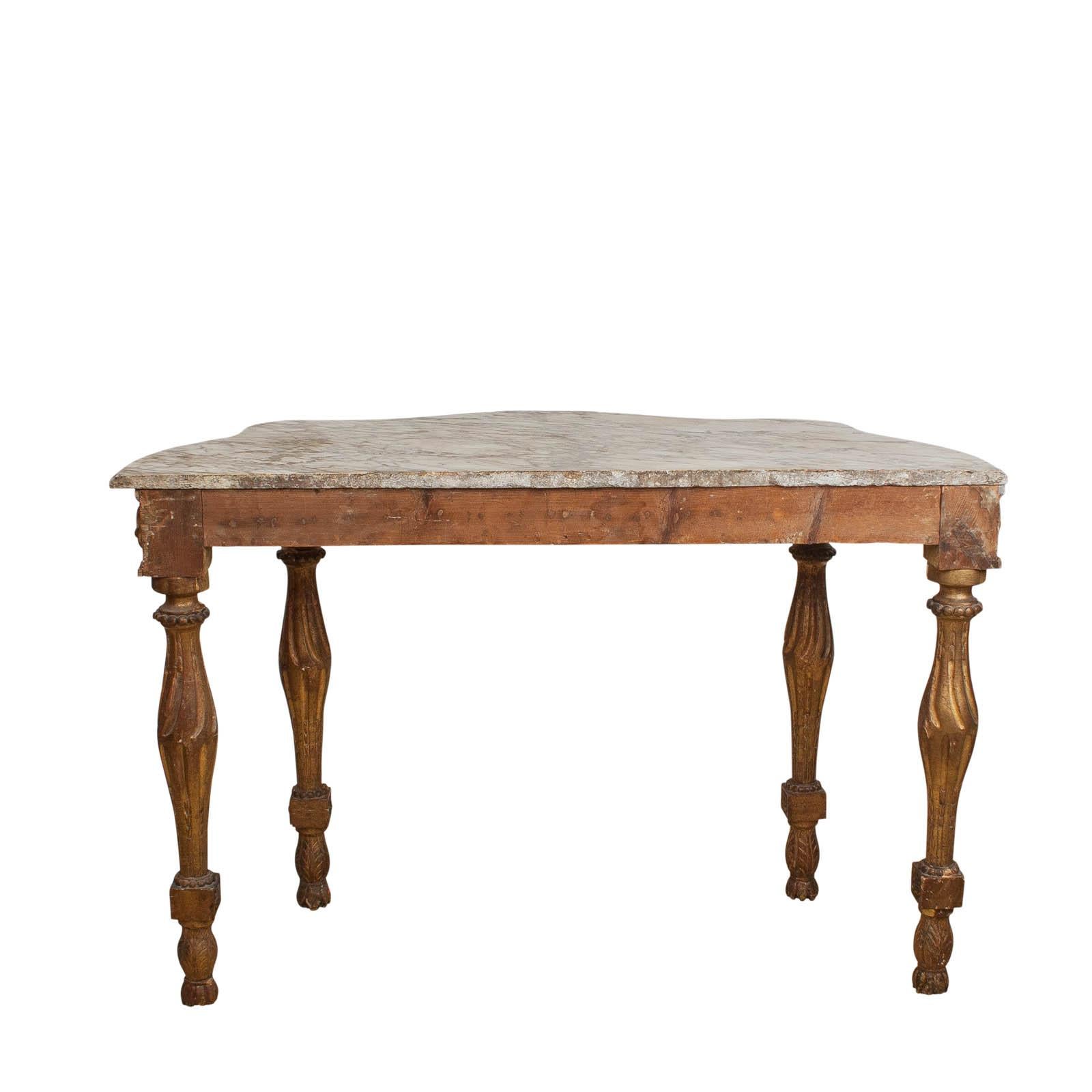 Italian Neoclassical Mecca Gilt Console with Later Marble Top, Italy, circa 1810 7