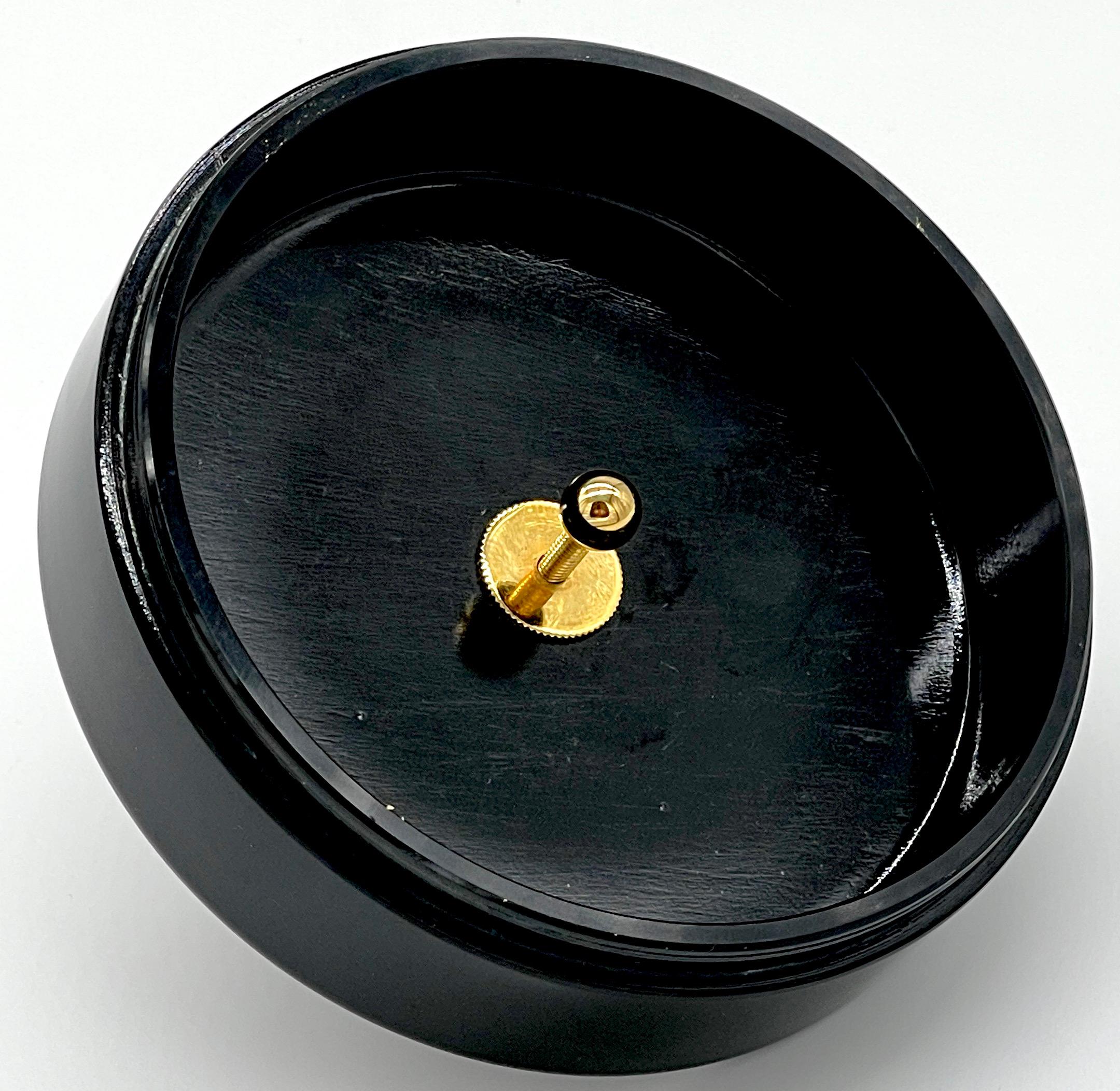 Italian Neoclassical Ormolu Mounted Murano Black Opaline Handled Box/ Ice Bucket For Sale 5