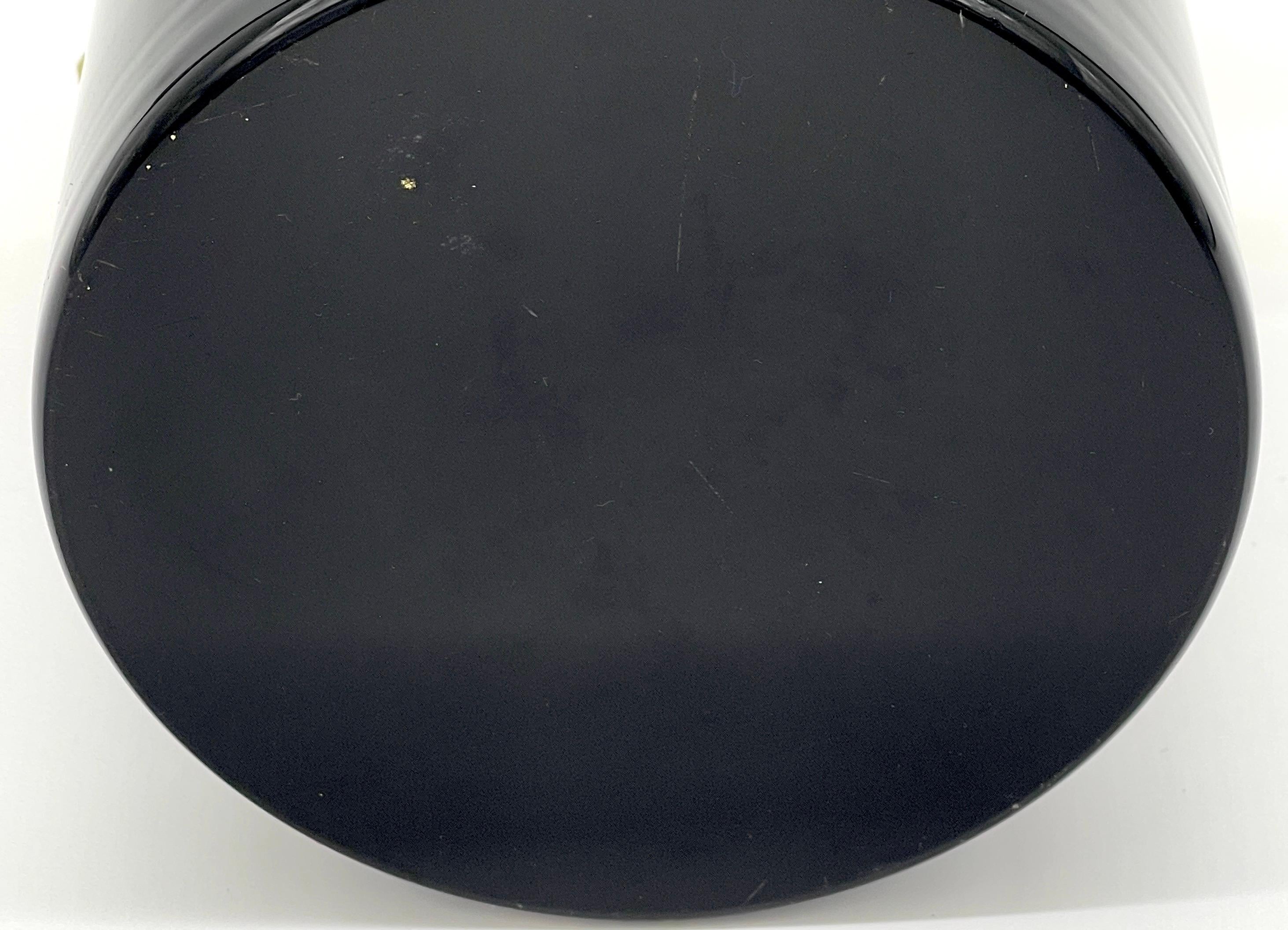 Italian Neoclassical Ormolu Mounted Murano Black Opaline Handled Box/ Ice Bucket 4