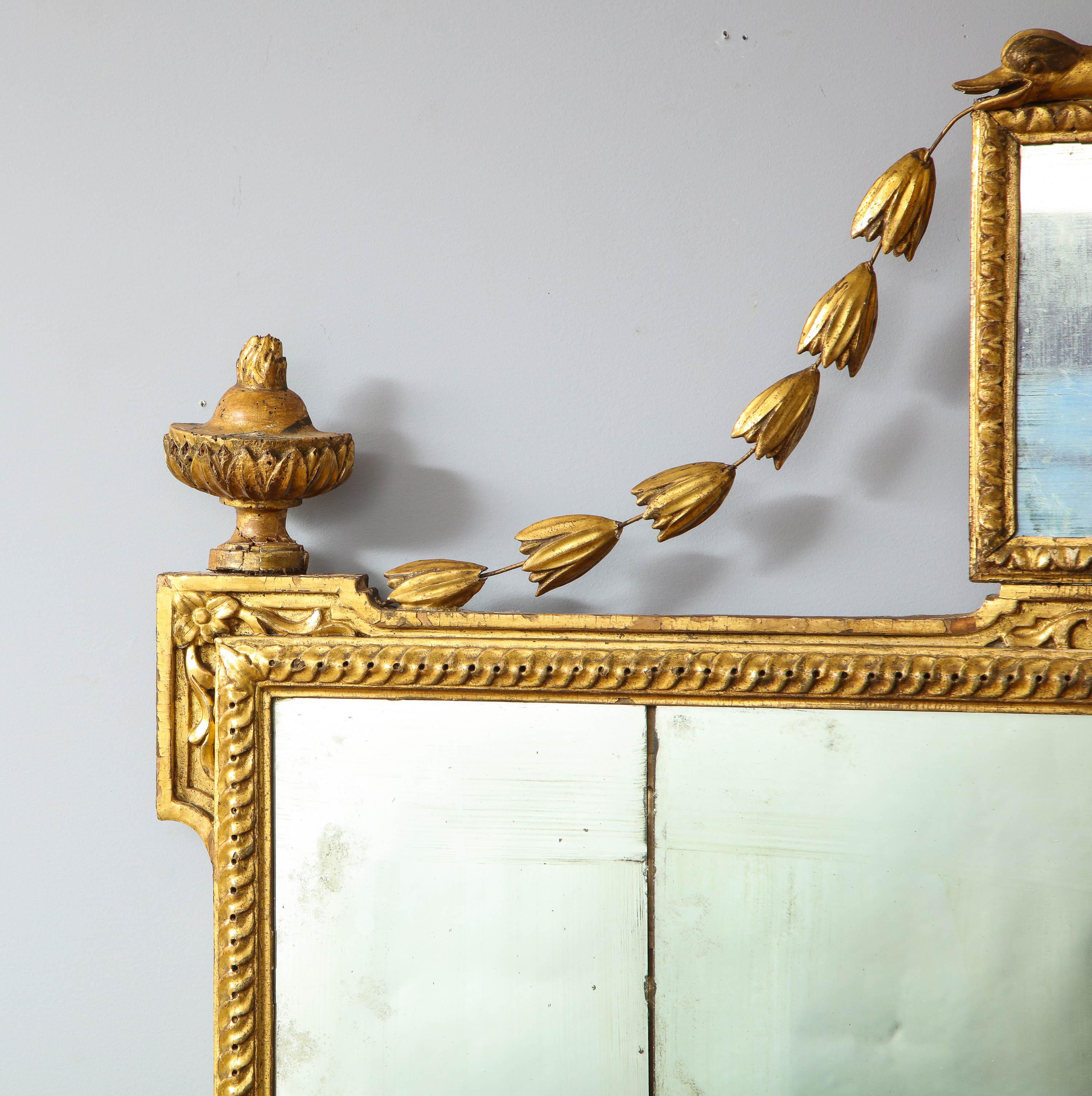 Italian Neoclassical Overmantle Mirror In Good Condition In Greenwich, CT