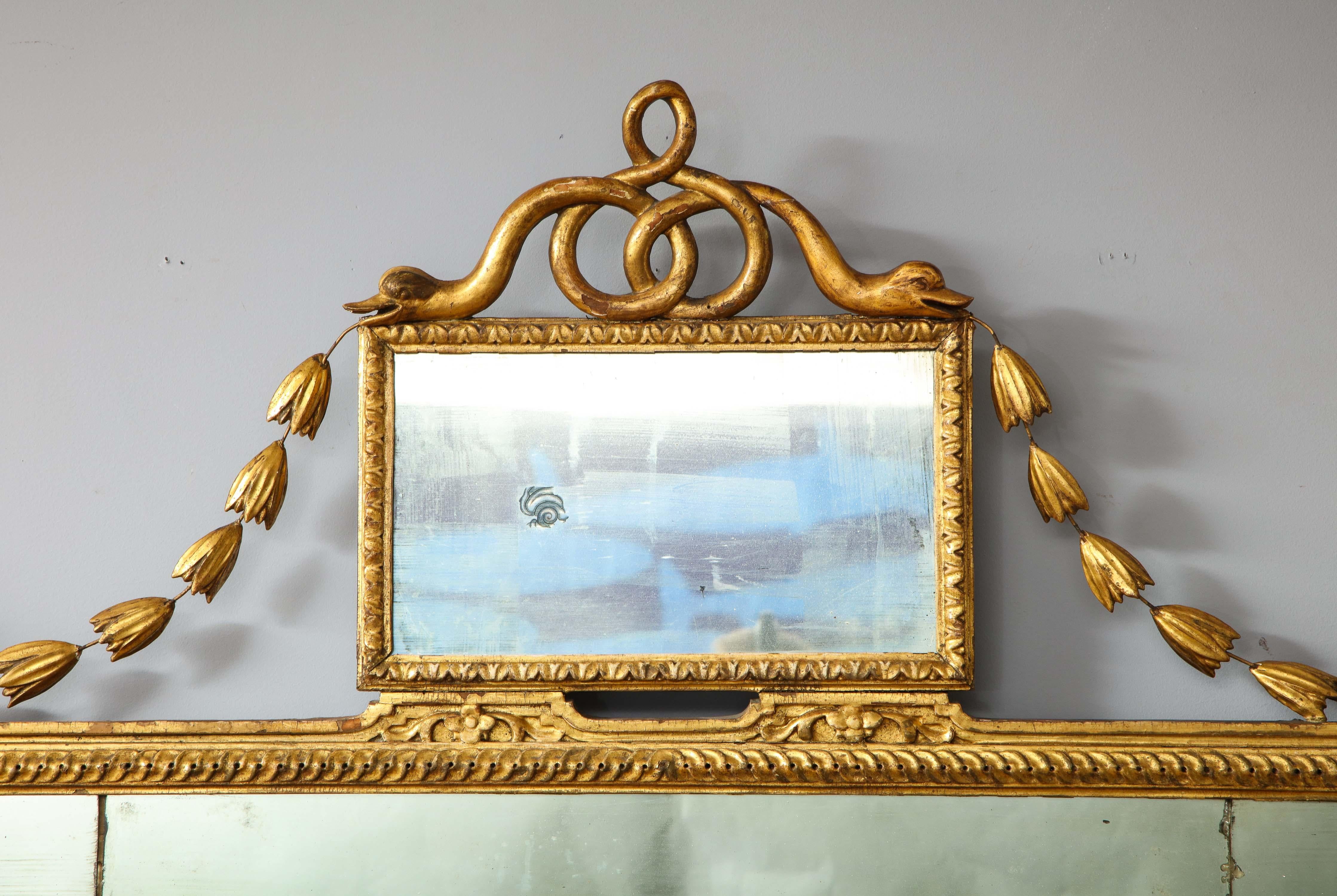 18th Century Italian Neoclassical Overmantle Mirror