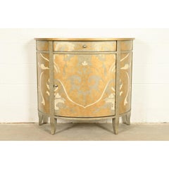 Italian Neoclassical Paint Decorated Demilune Cabinet