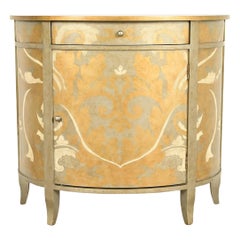 Italian Neoclassical Paint Decorated Demilune Cabinet