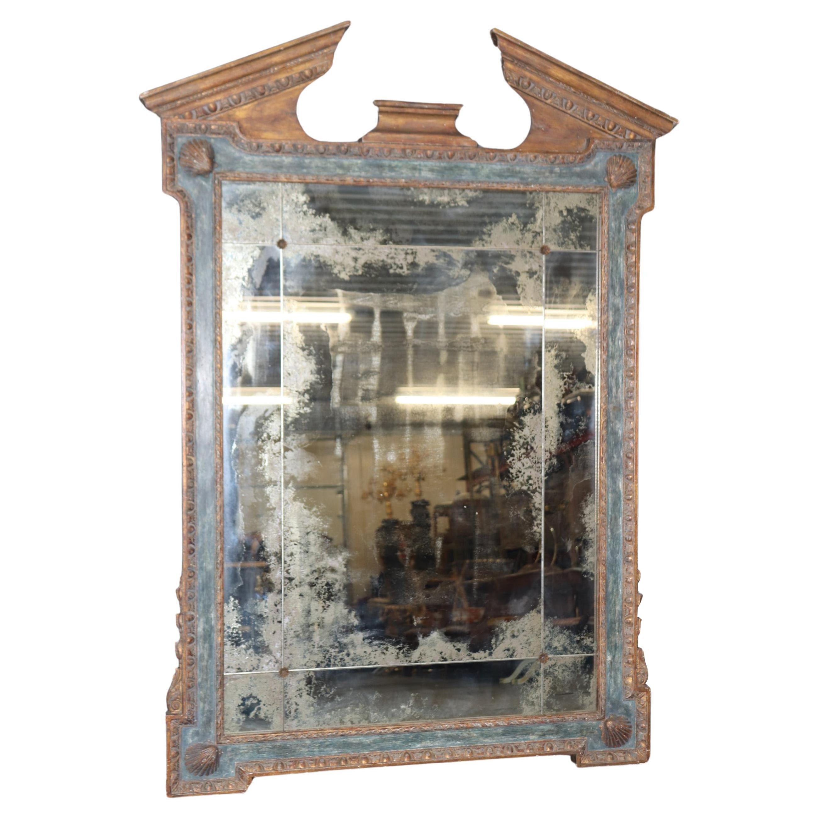 Italian Neoclassical Paint Decorated Mult-faceted Mirror with Shells