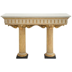 Italian Neoclassical Painted and Parcel Gilt Console Table