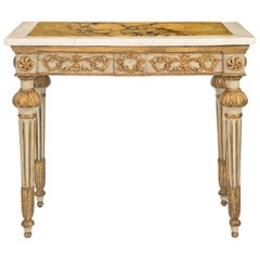 Italian Neoclassical Painted and Parcel-Gilt Console Table