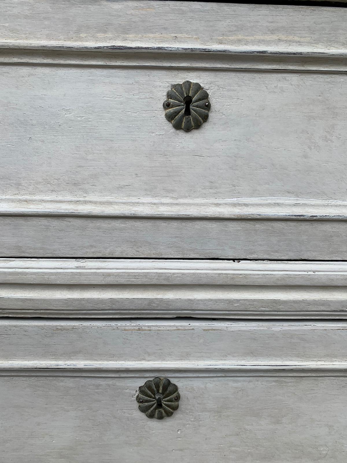 Italian Neoclassical Painted Chest with Greek Key, Custom Finish circa 1780-1830 4