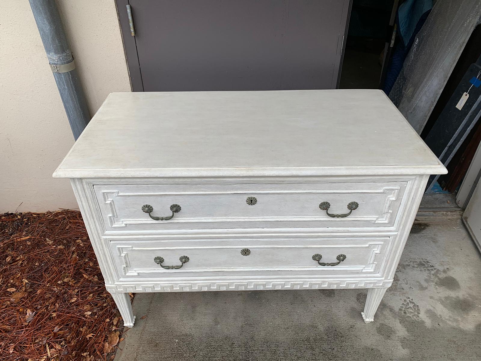 Italian Neoclassical Painted Chest with Greek Key, Custom Finish circa 1780-1830 10