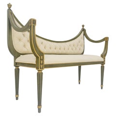 Panca da salotto dipinta con decorazioni in oro MINT
