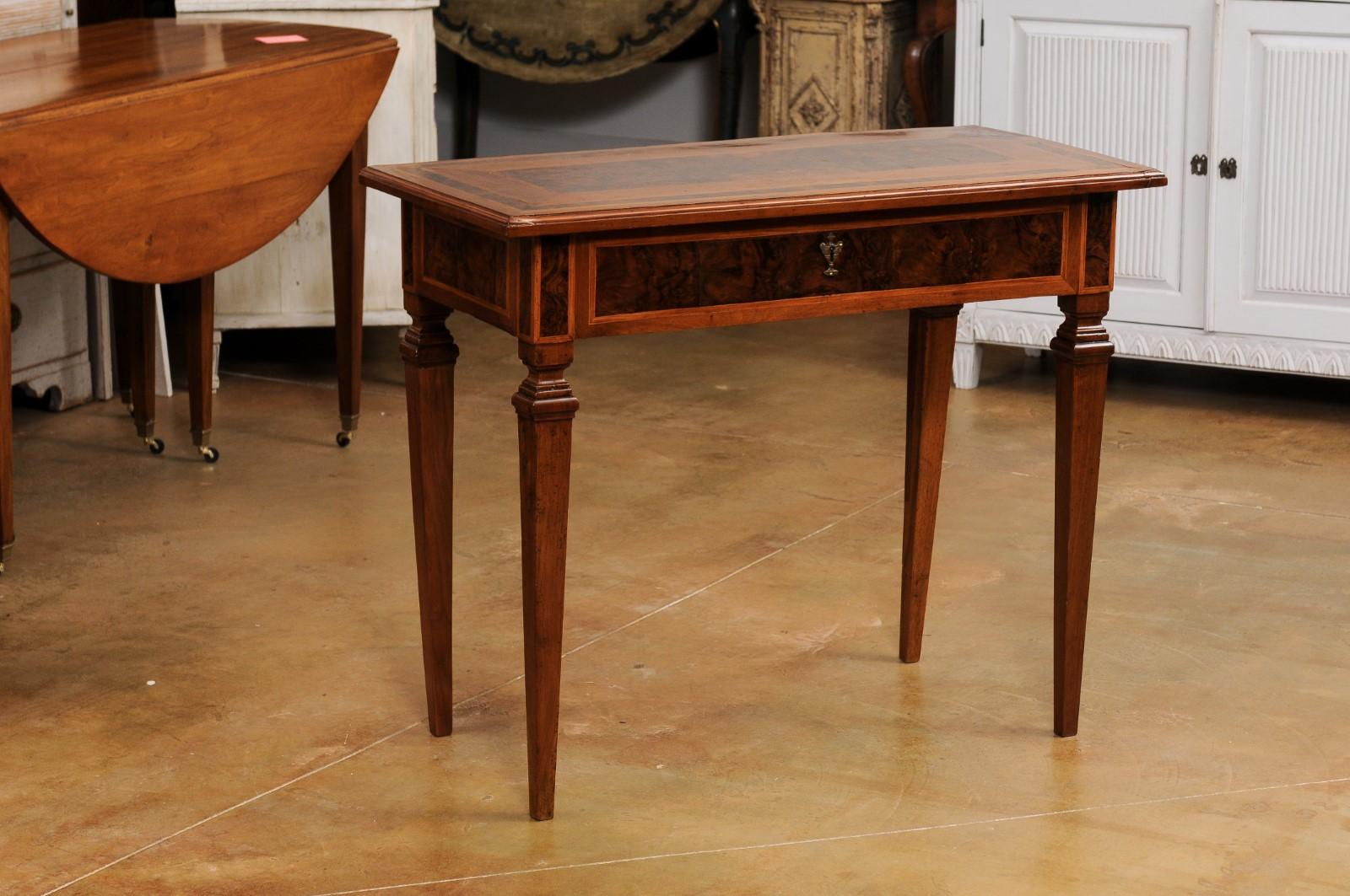 18th Century and Earlier Italian Neoclassical Period 18th Century Console Table with Marquetry Décor For Sale