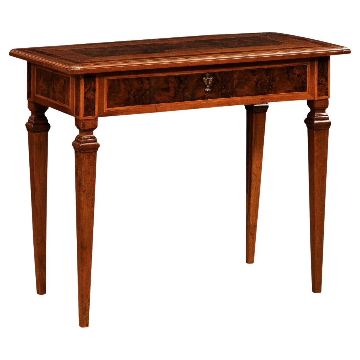 Italian Neoclassical Period 18th Century Console Table with Marquetry Décor For Sale
