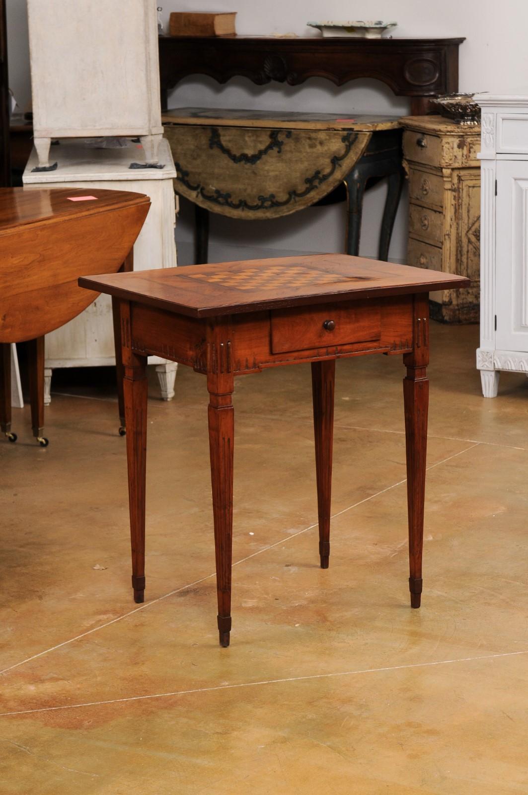 18th Century and Earlier Italian Neoclassical Period 18th Century Game Table with Checkerboard Marquetry
