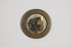 Miroir circulaire en bronze patiné de la période néoclassique italienne, début du XIXe siècle