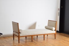 Italian Neoclassical Period Walnut and Upholstered Bench/Daybed, circa 1830