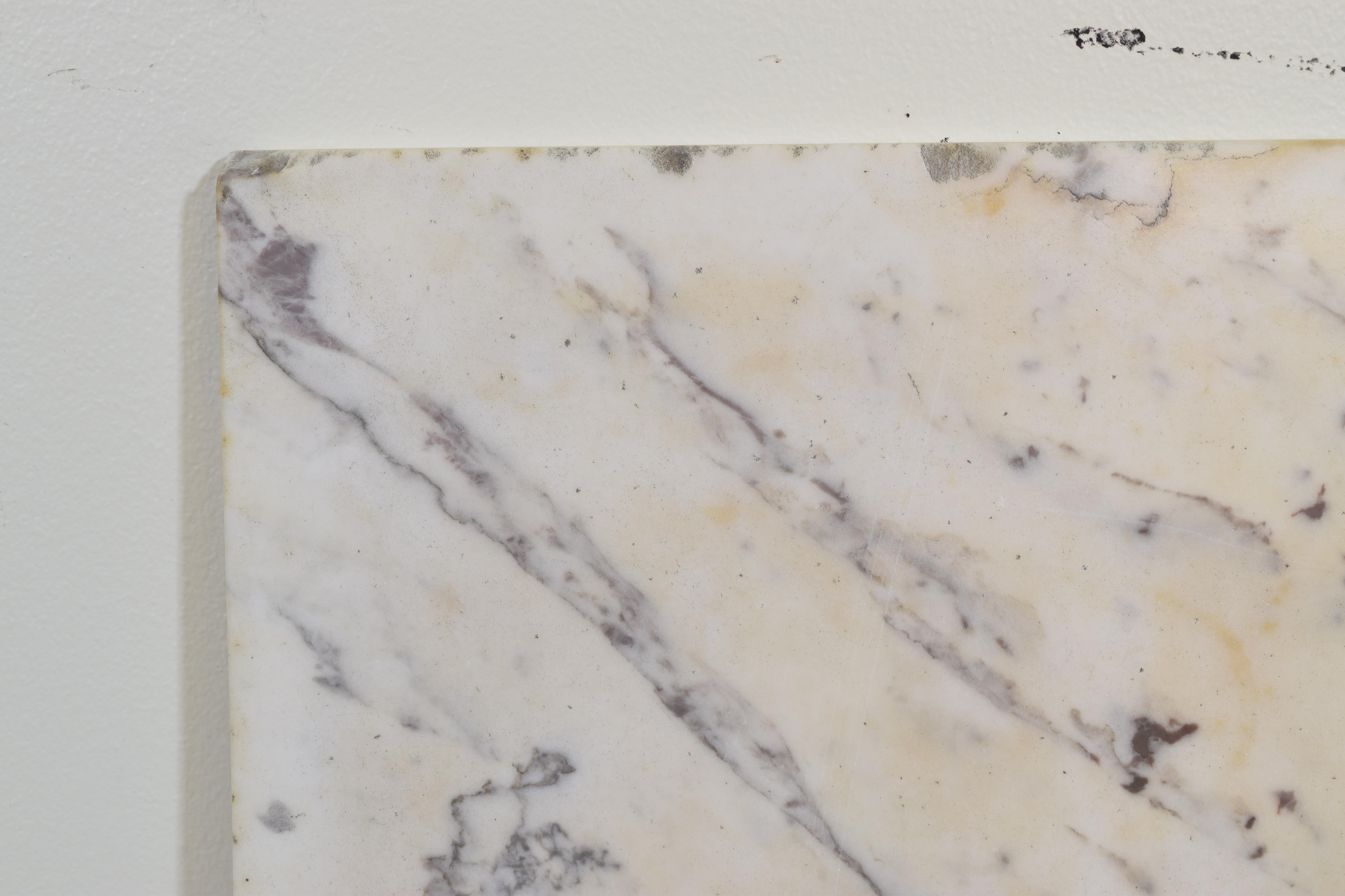 Italian Neoclassical Period Walnut Veneered Marble-Top 4-Drawer Commode, ca 1820 7