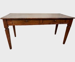 Italian Neoclassical Pine Farm Table, Kitchen Table, 1800s.