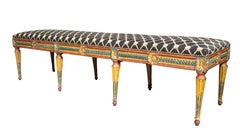 Italian Neoclassical Polychrome Painted Long Bench