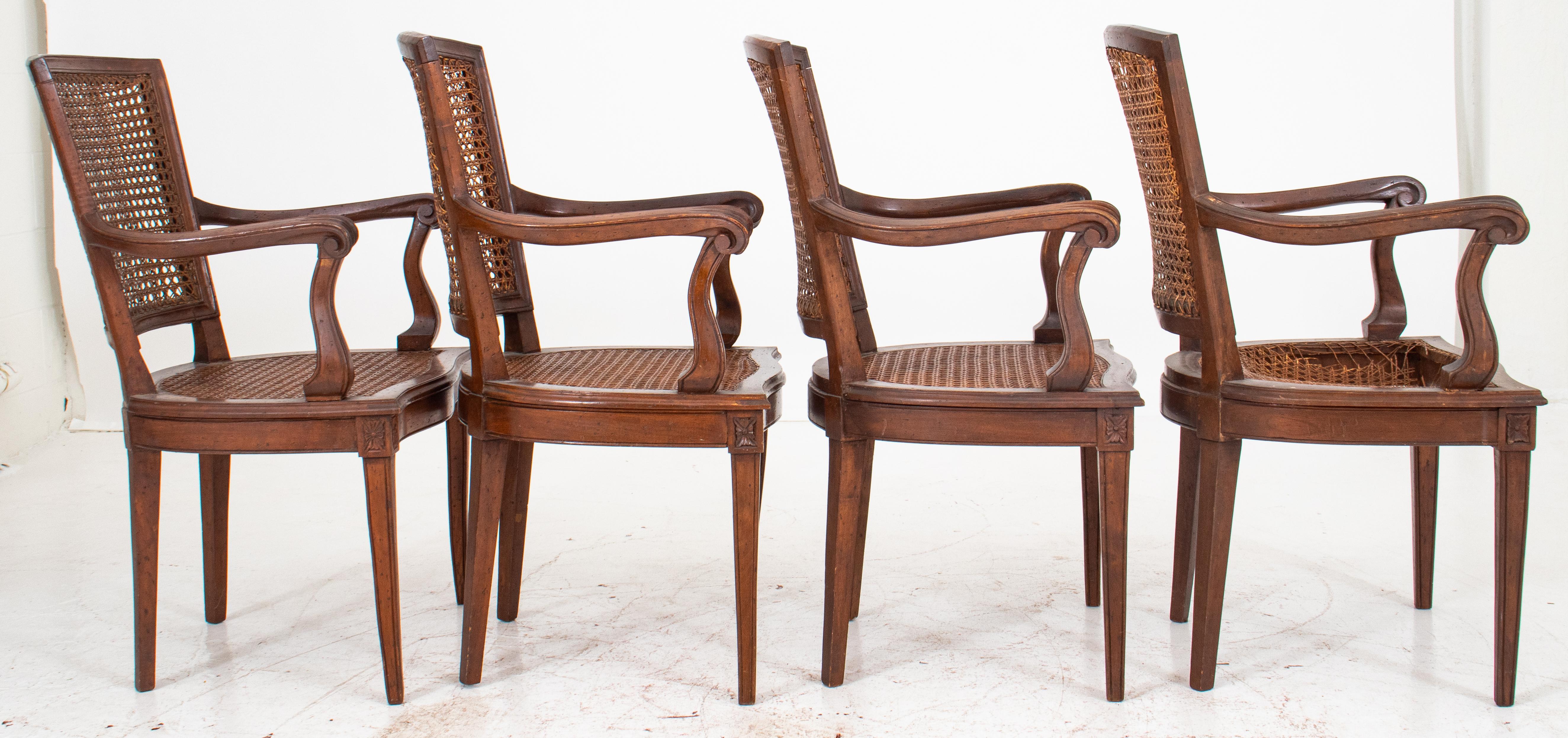 20th Century Italian Neoclassical Provincial Style Armchairs For Sale