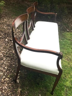 Italian Neoclassical Ram's Head Settee