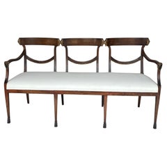 Divano neoclassico italiano a testa d'ariete