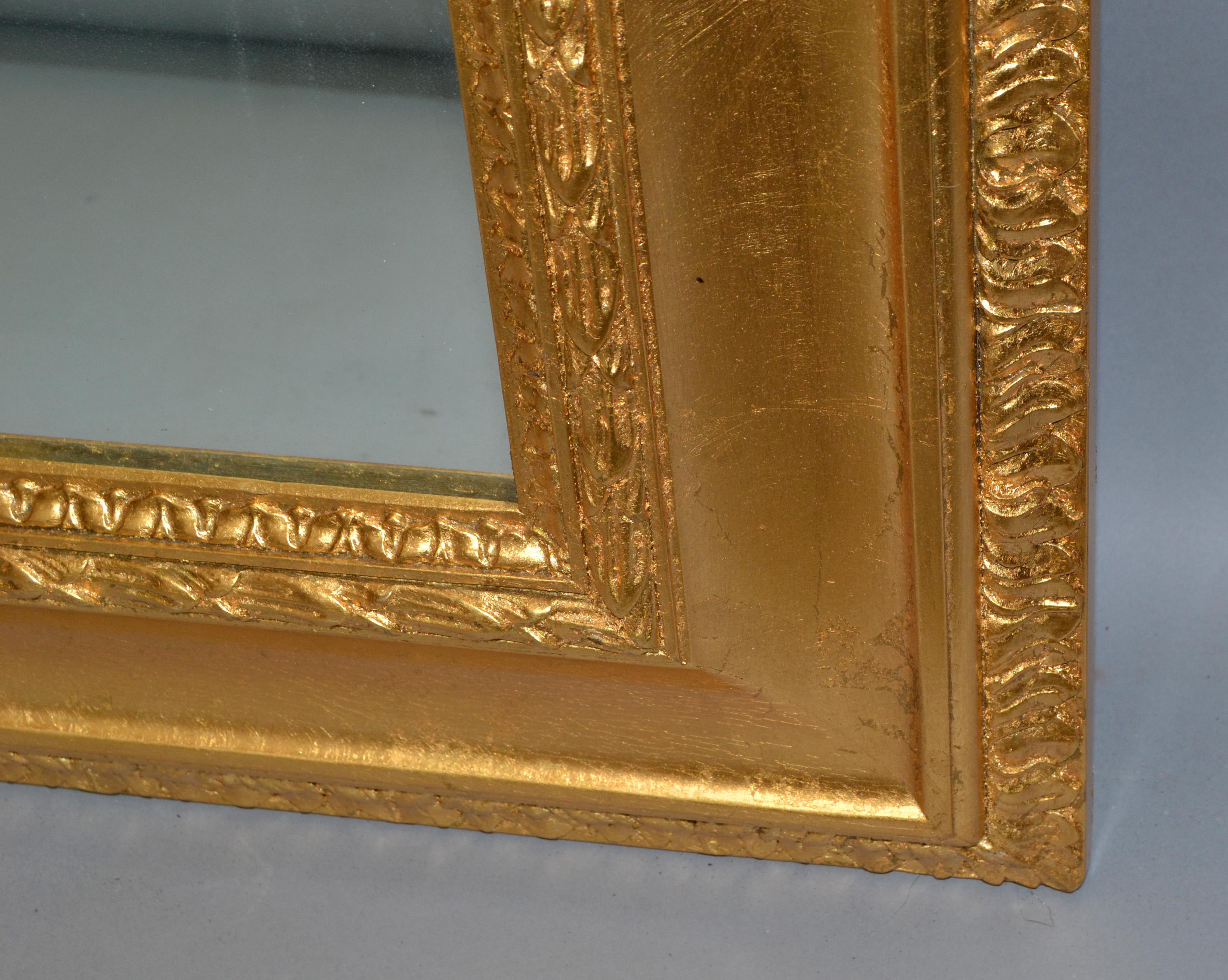 Italian Neoclassical Regency Rectangle Gilded Wall Mirror, 1930s For Sale 5