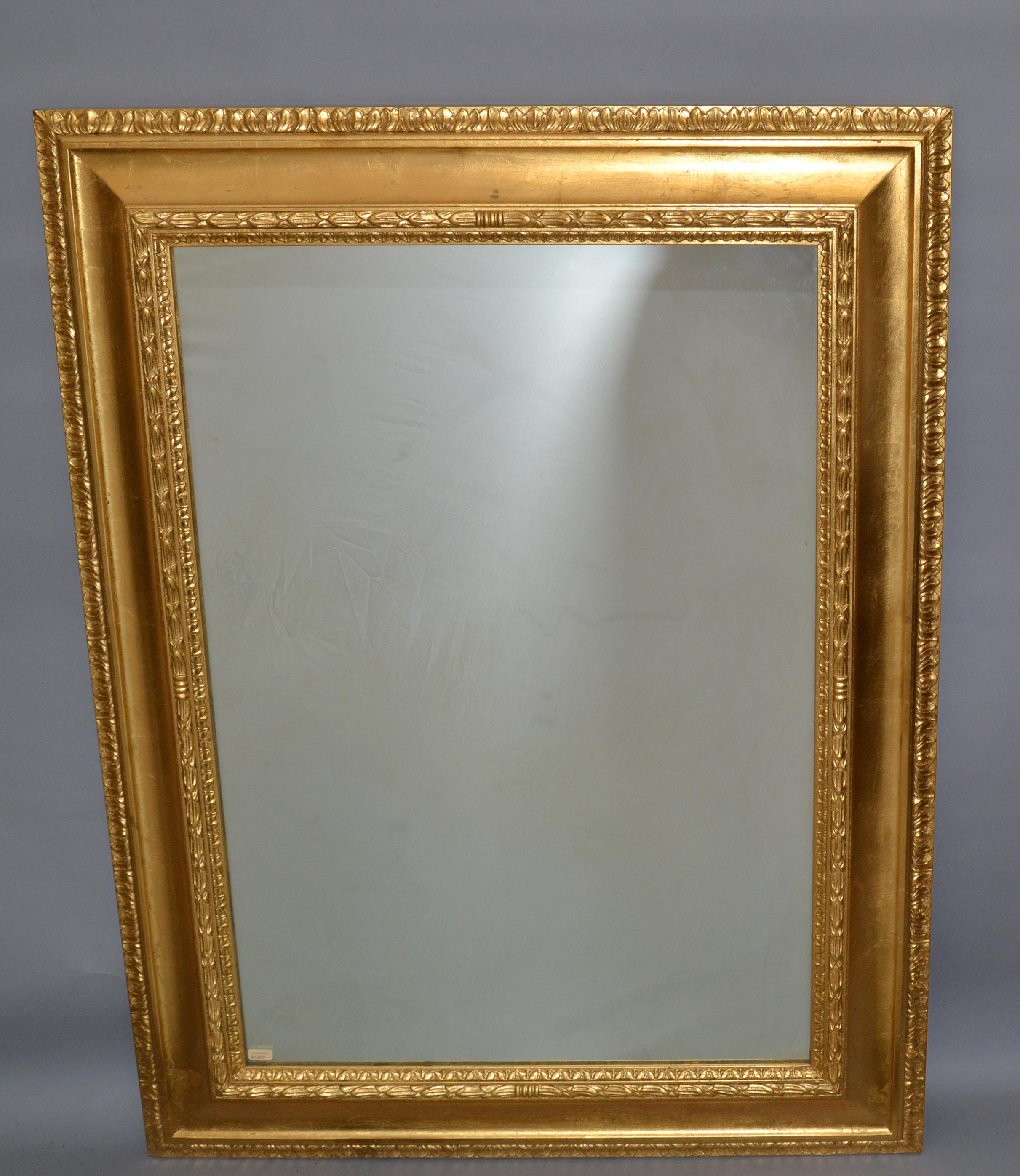 Italian Neoclassical Regency Rectangle Gilded Wall Mirror, 1930s For Sale 7