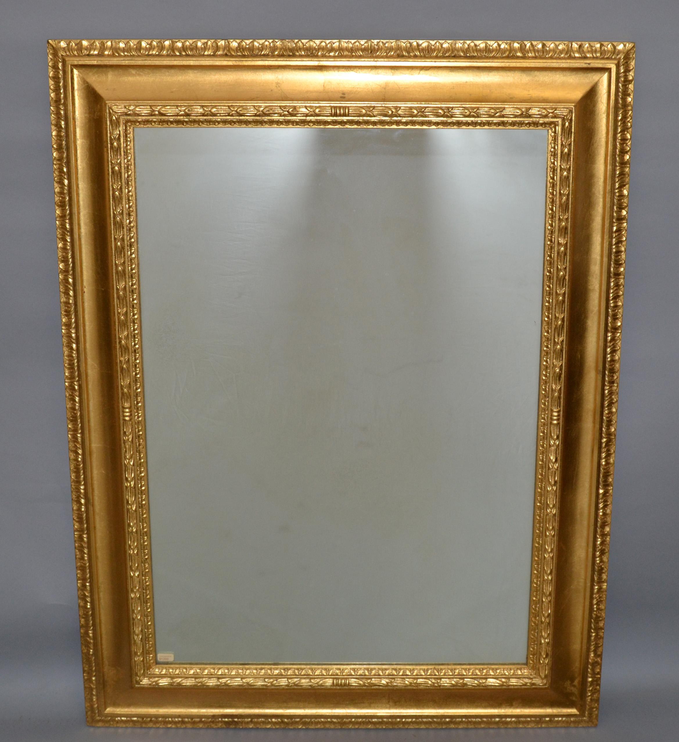 20th Century Italian Neoclassical Regency Rectangle Gilded Wall Mirror, 1930s For Sale