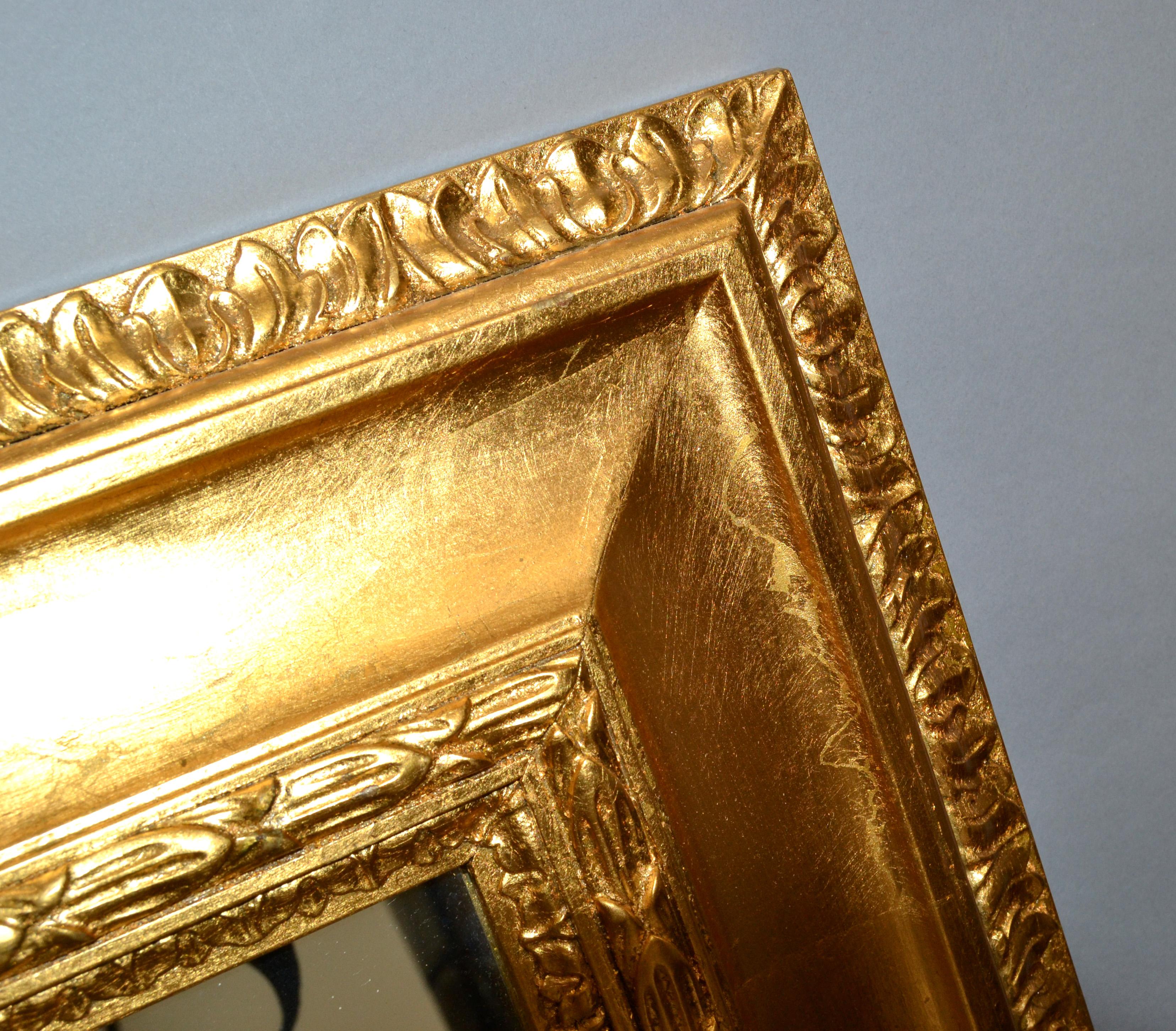 Italian Neoclassical Regency Rectangle Gilded Wall Mirror, 1930s For Sale 2