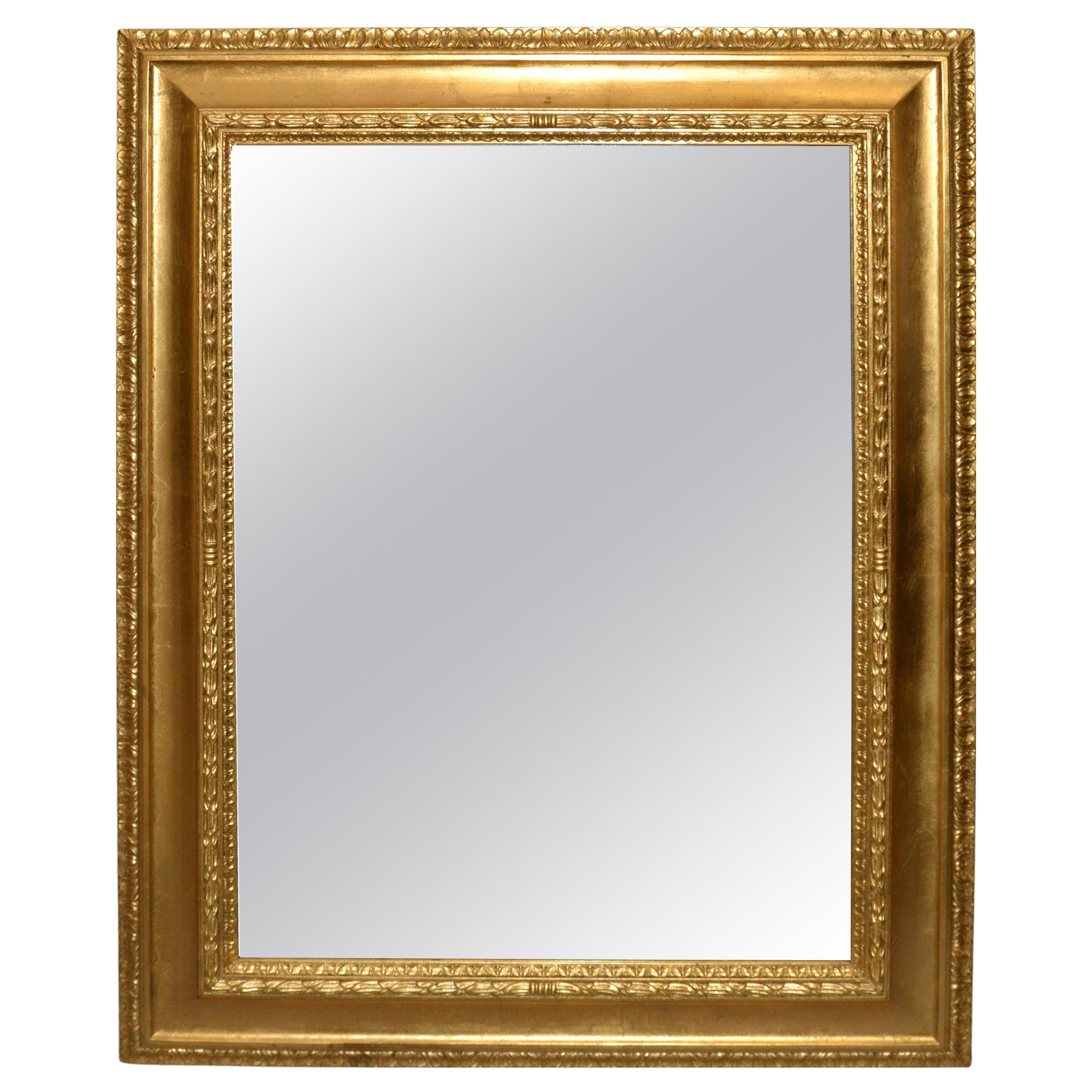 Miroir mural rectangulaire doré de style néoclassique italien, années 1930