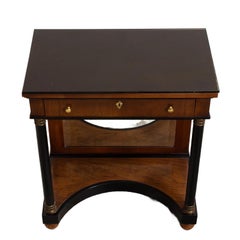 Italian Neoclassical Revival Concave D-Shape Mirrored Back Small Sideboard