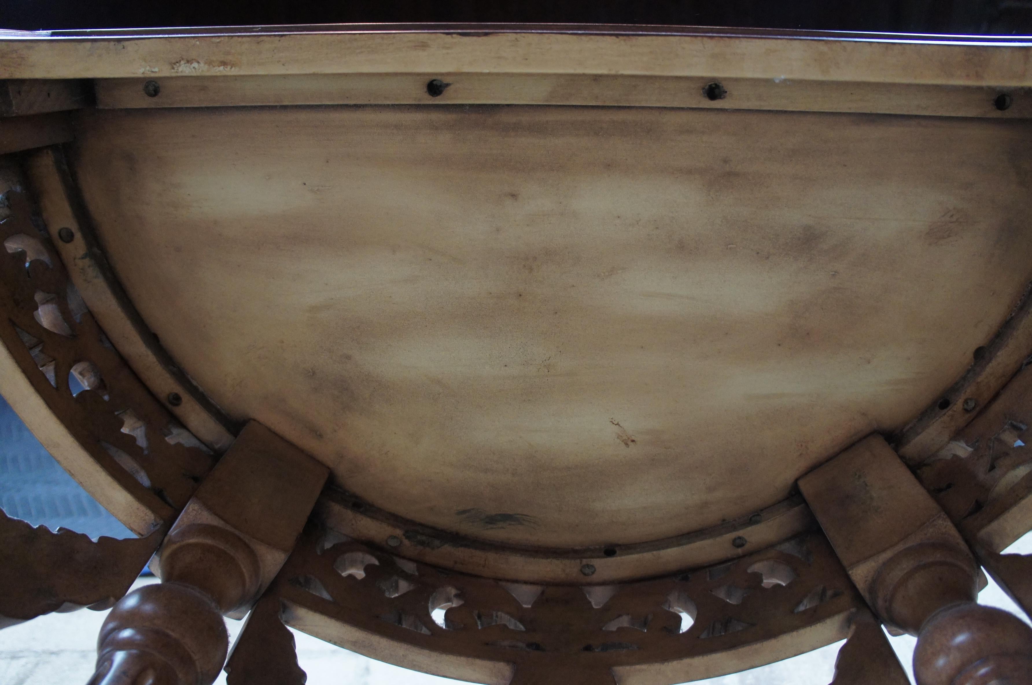 Italian Neoclassical Revival Demilune Console Hall Table Crescent Half Round 3