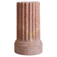 Italian Neoclassical Scagliola Marble Fluted Pedestal, 1940s