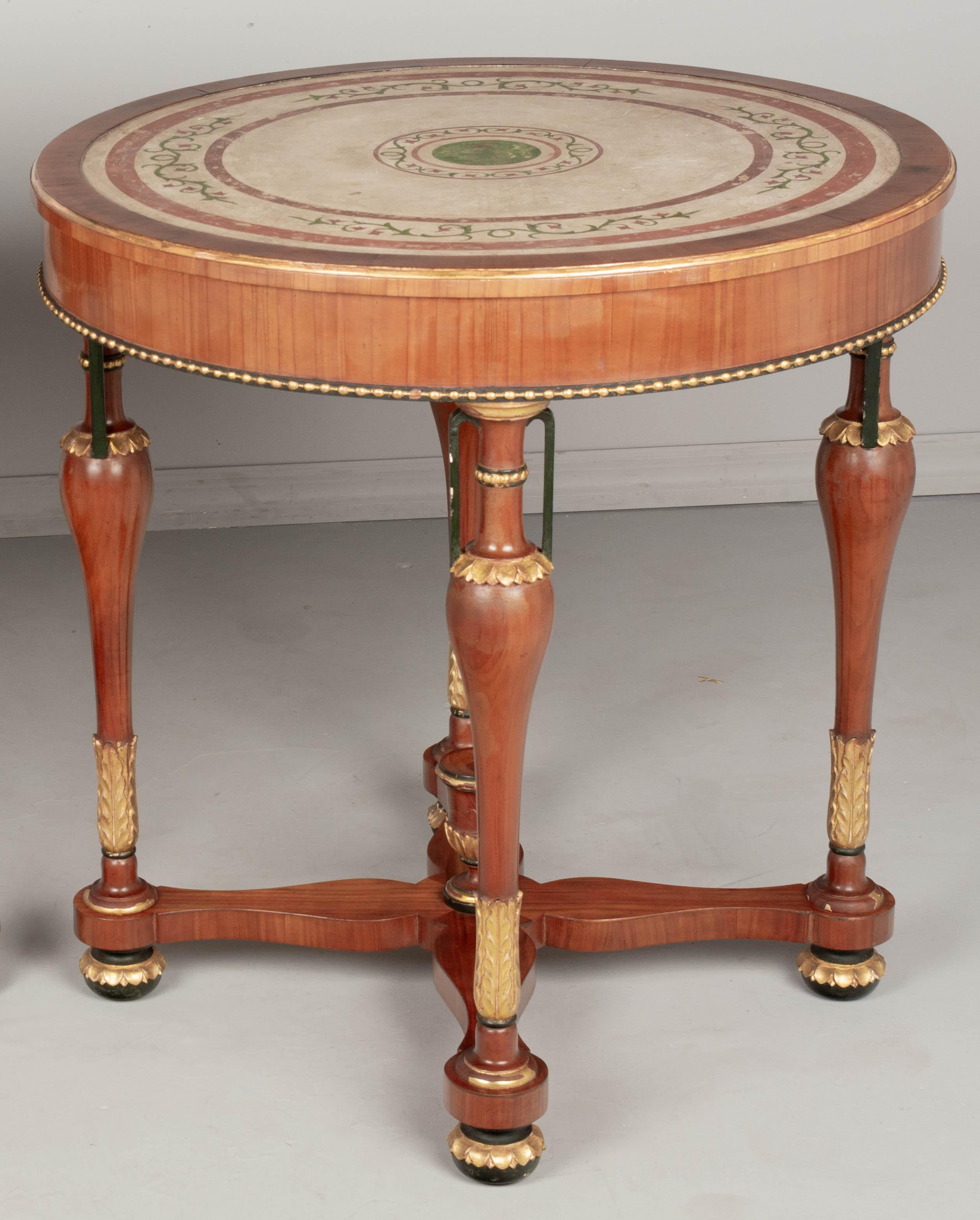 Italian Neoclassical Scagliola Top Center Table In Good Condition For Sale In Winter Park, FL