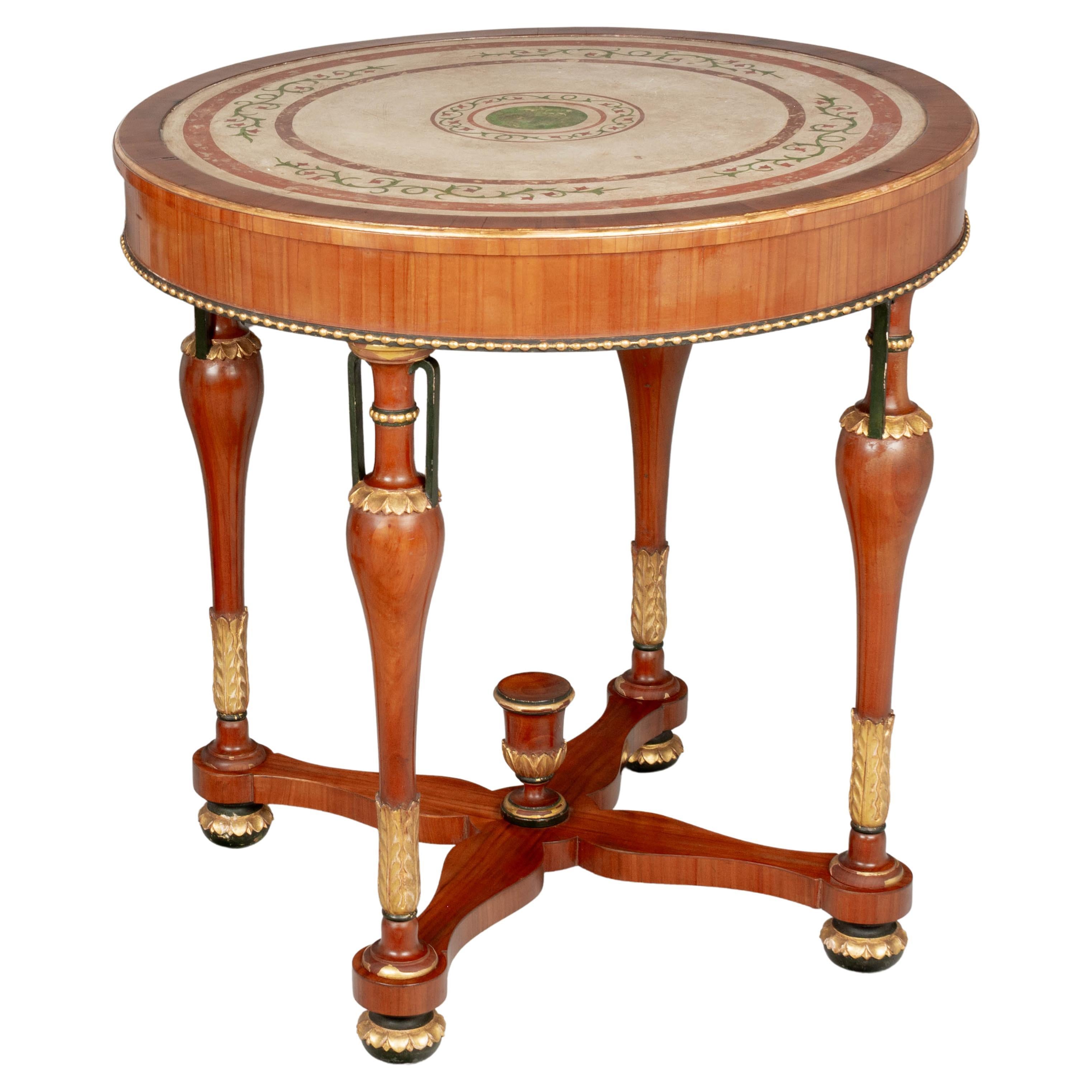 Italian Neoclassical Scagliola Top Center Table