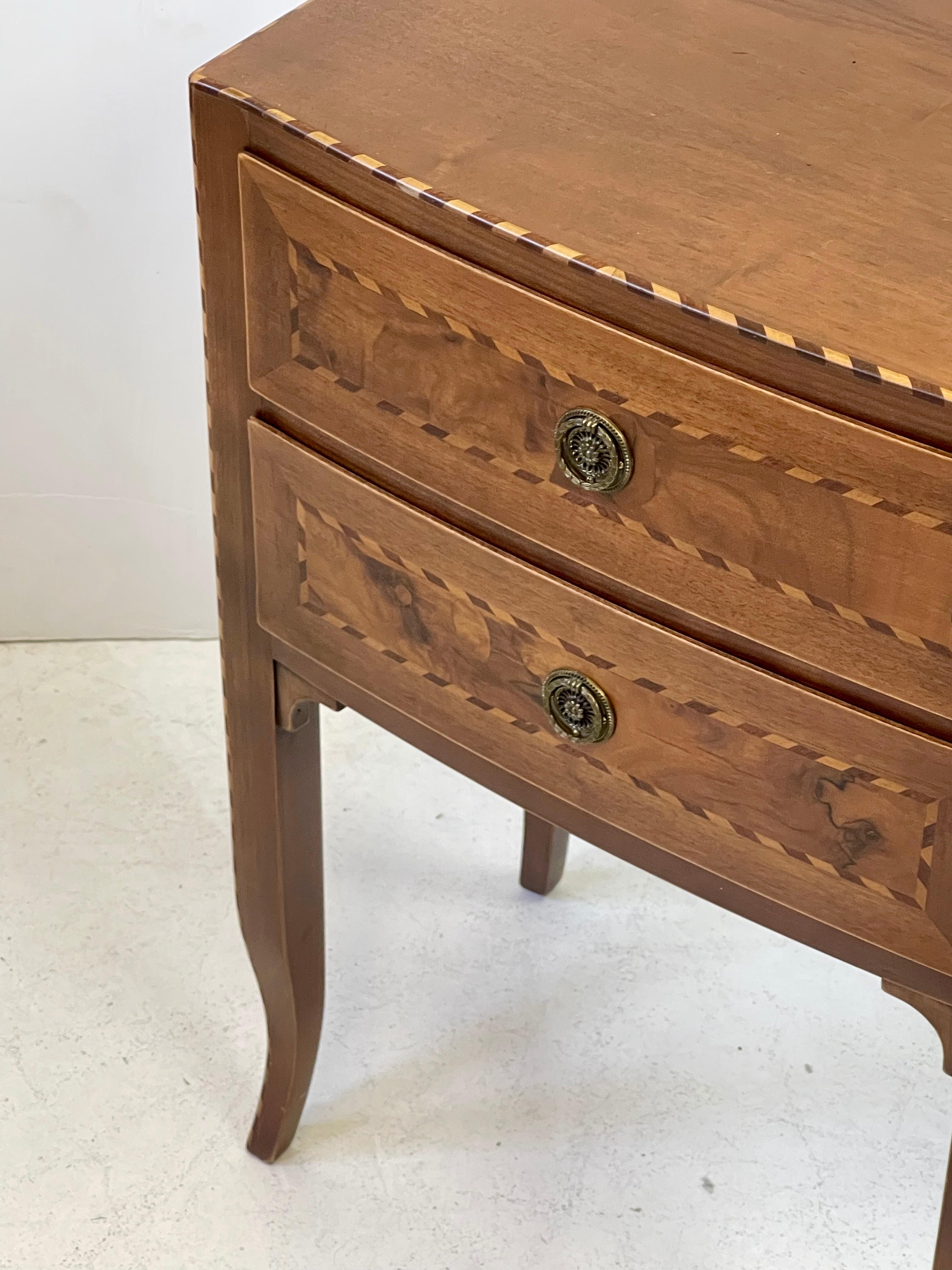 Satinwood Italian Neoclassical Side Table For Sale