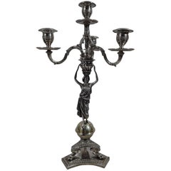 Italian Neoclassical Silver 4-Light Candelabrum