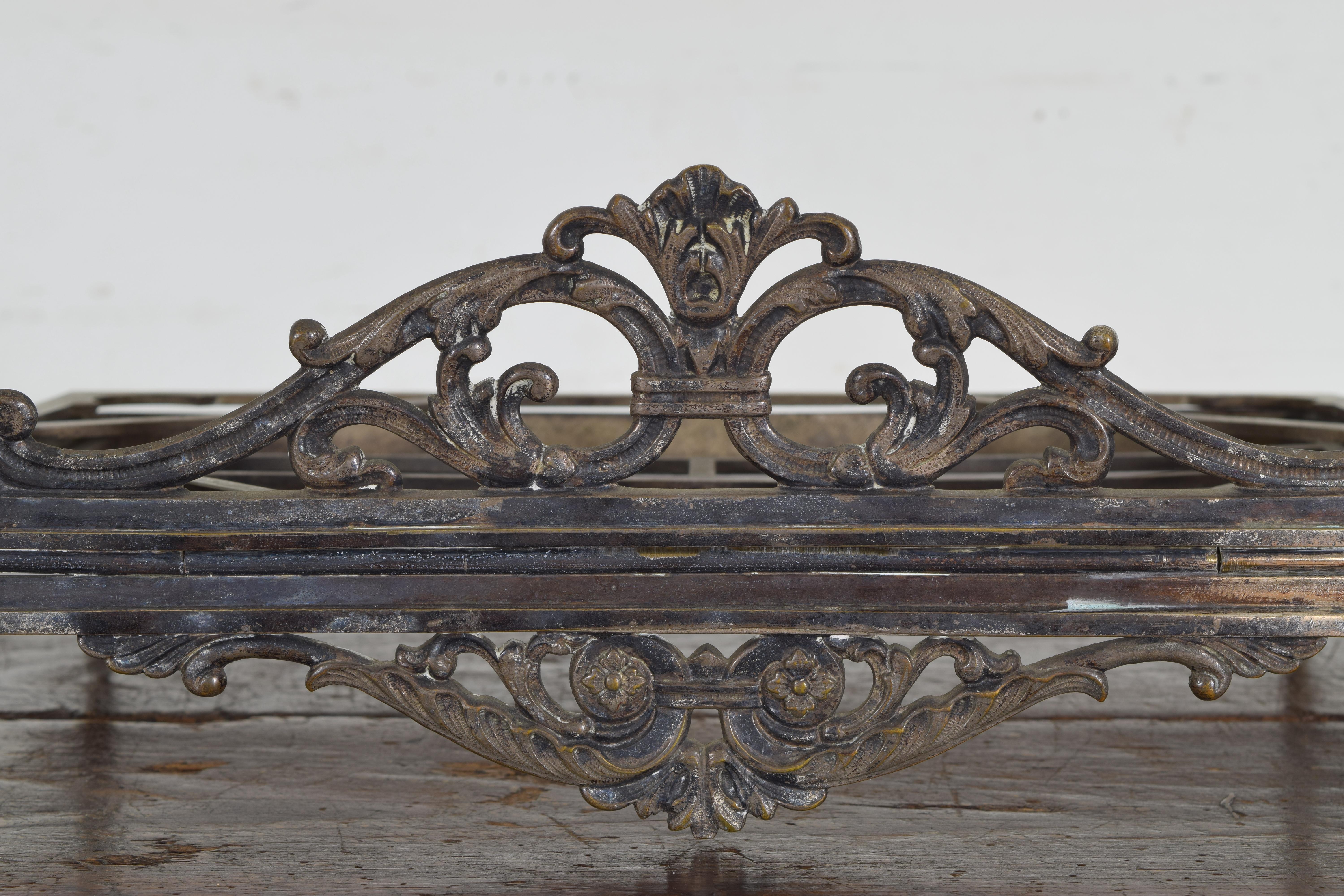 Italian Neoclassical Silver Plate and Brass Leggio 'Bookstand', 19th Century 1