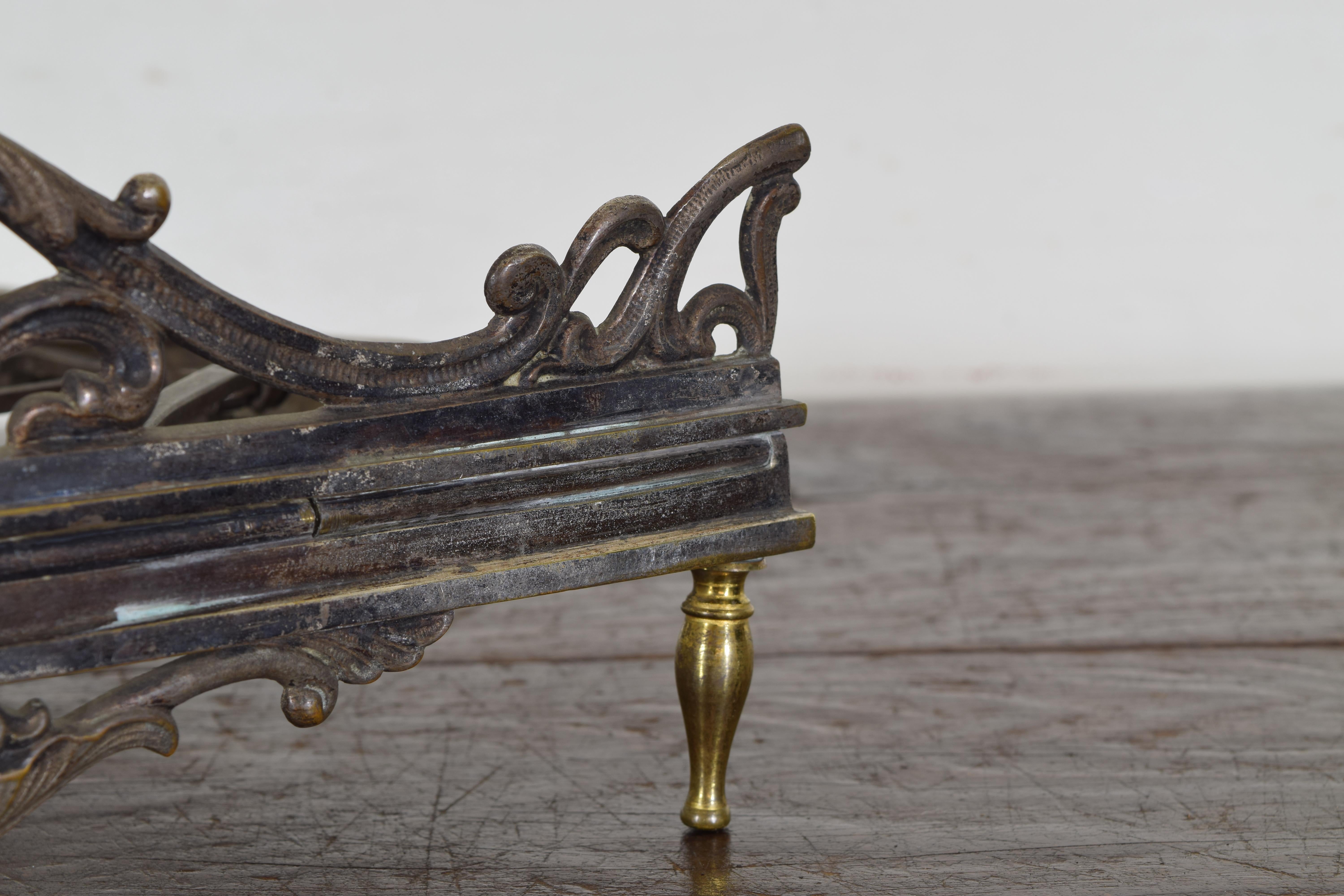 Italian Neoclassical Silver Plate and Brass Leggio 'Bookstand', 19th Century 2
