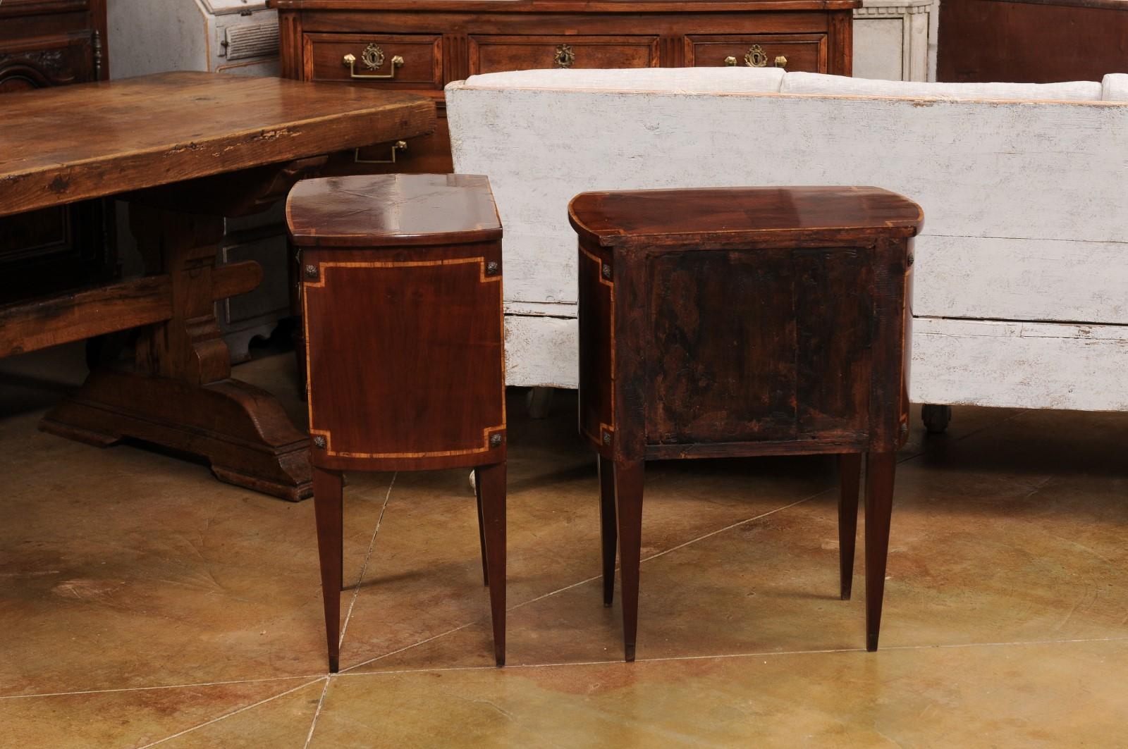Italian Neoclassical Style 19th Century Mahogany and Birch Bedside Tables 6