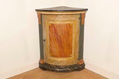 Italian Neoclassical Style 19th Century Marbleized Corner Cabinet with One Door