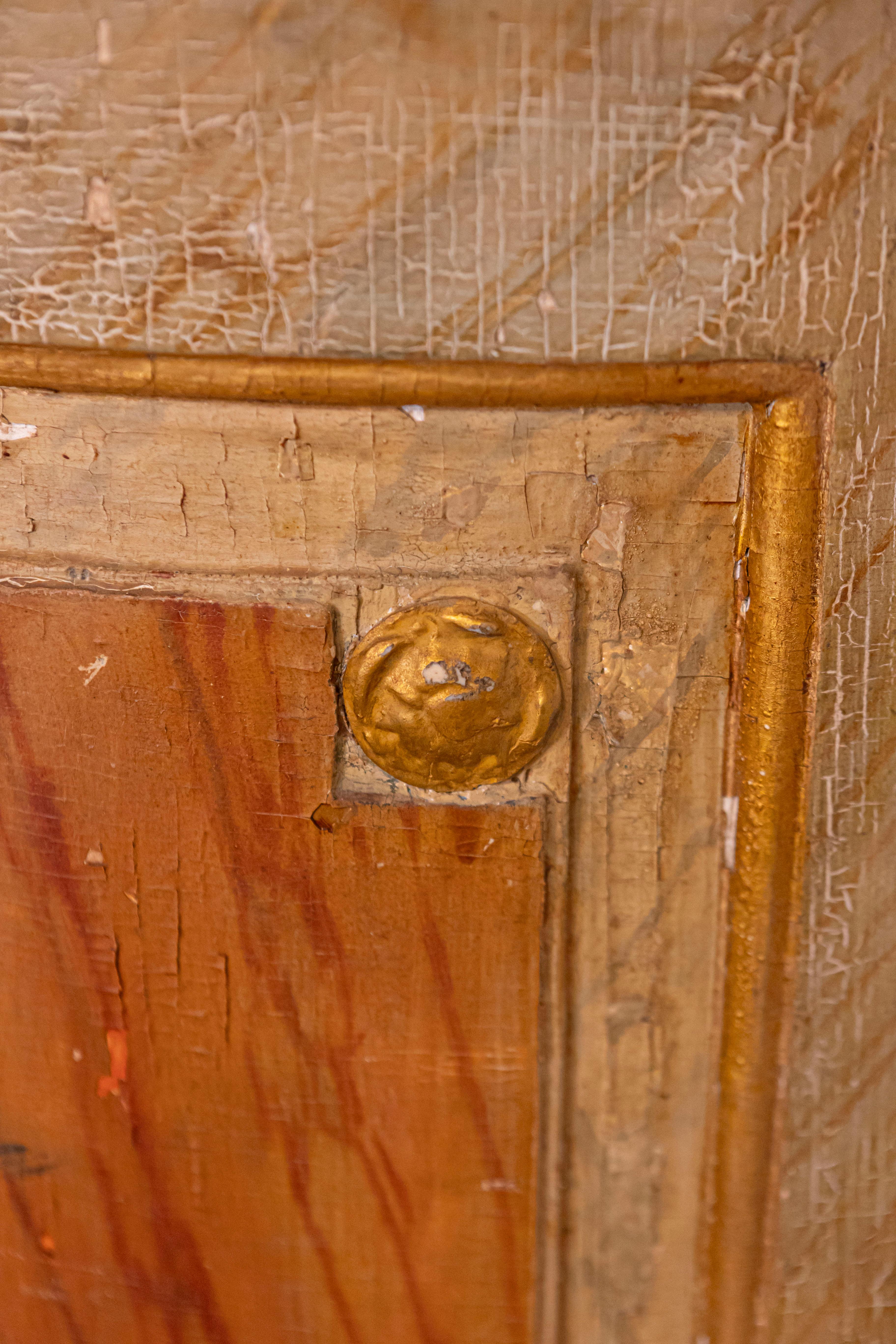 Italian Neoclassical Style 19th Century Marbleized Corner Cabinet with One Door For Sale 1