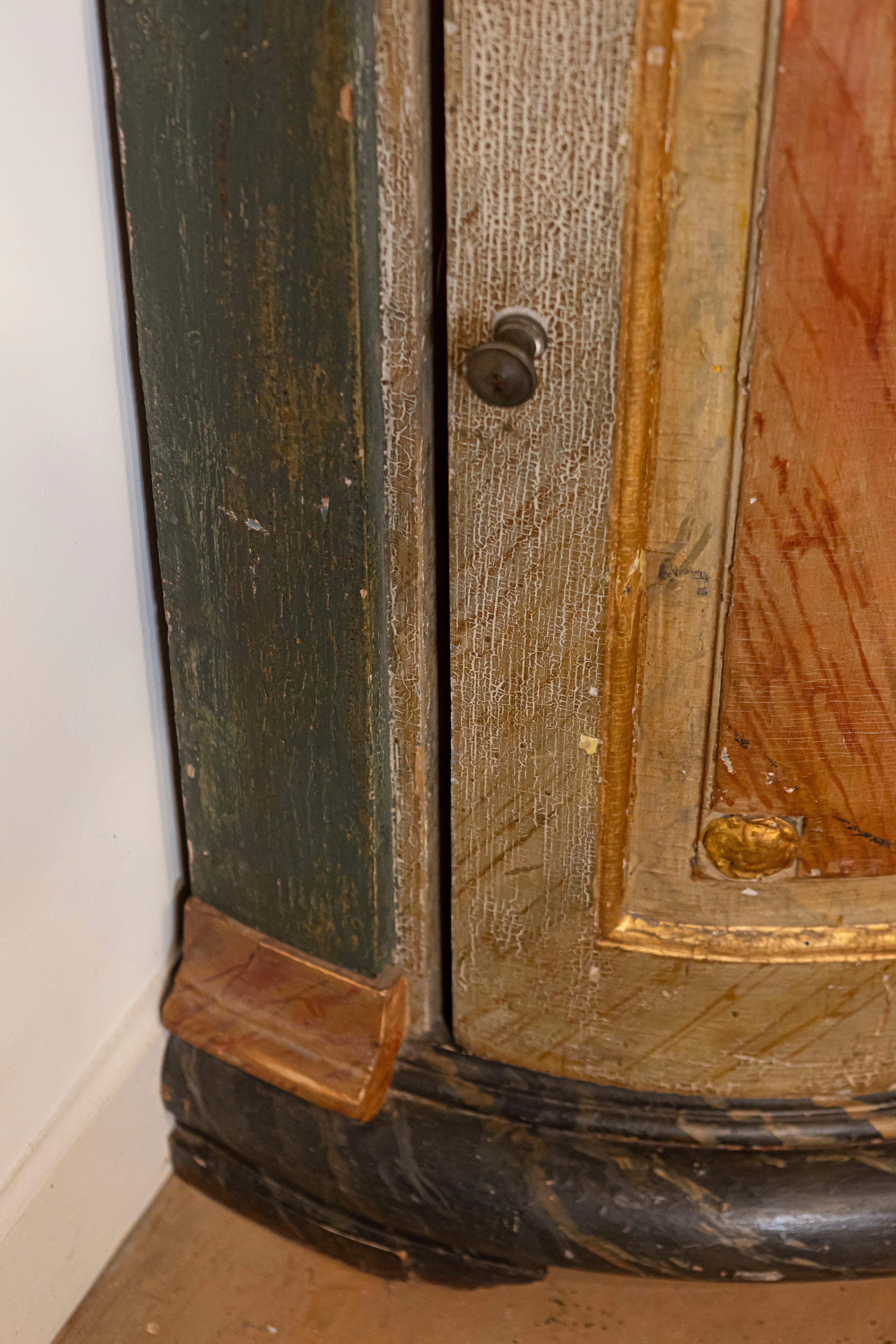 Italian Neoclassical Style 19th Century Marbleized Corner Cabinet with One Door For Sale 3