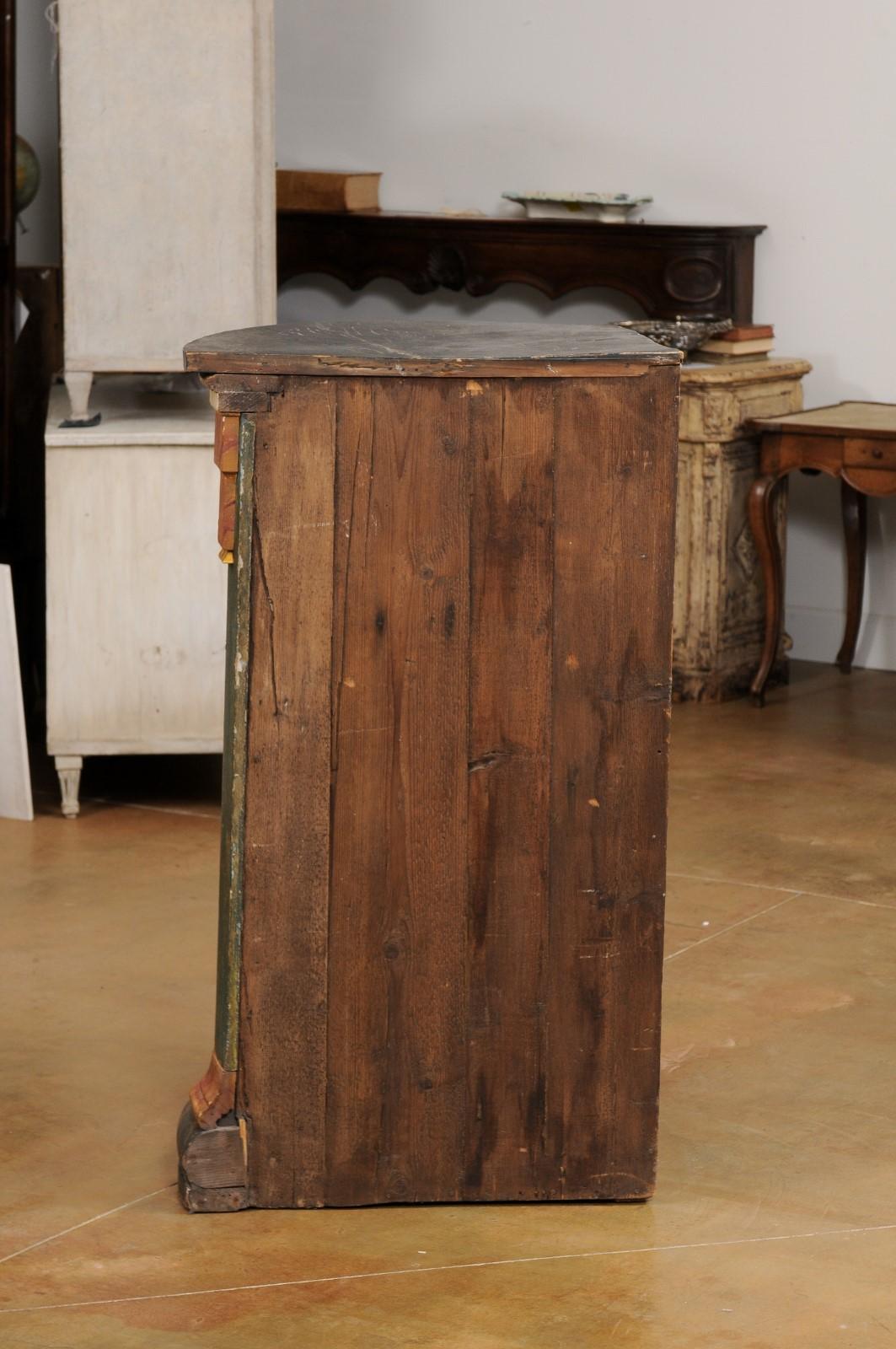 Marmorierter Eckschrank im italienischen neoklassischen Stil des 19. Jahrhunderts mit einer Tür im Angebot 2
