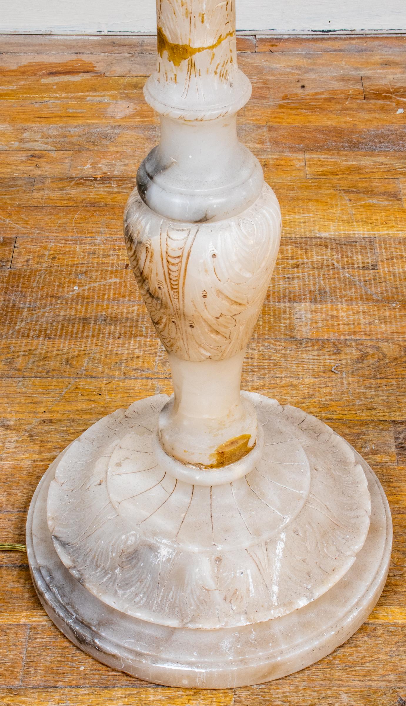 20th Century Italian Neoclassical Style Alabaster Floor Lamp