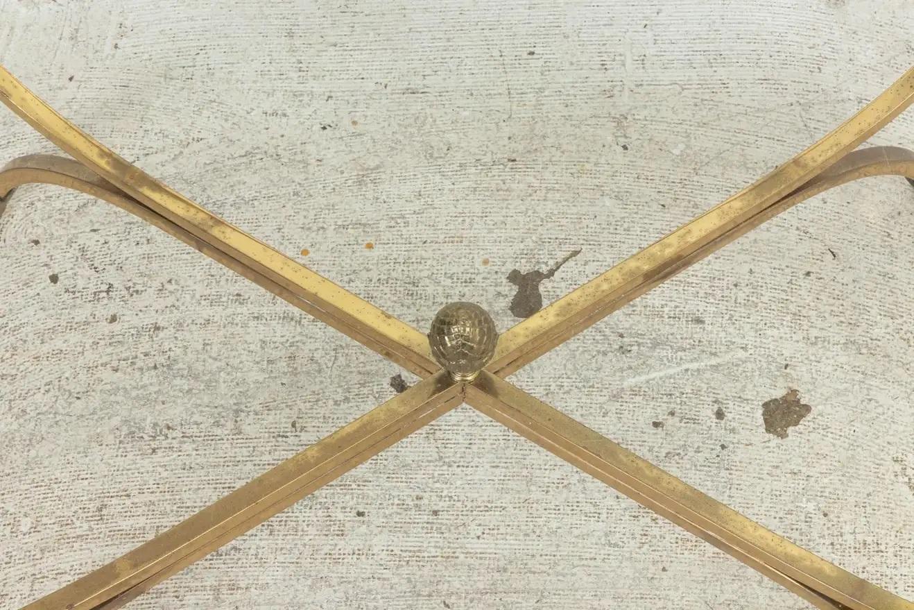 Italian Neoclassical Style Brass Rams Head Coffee Table 2