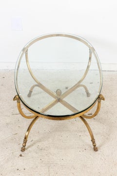 Italian Neoclassical Style Brass Rams Head Table