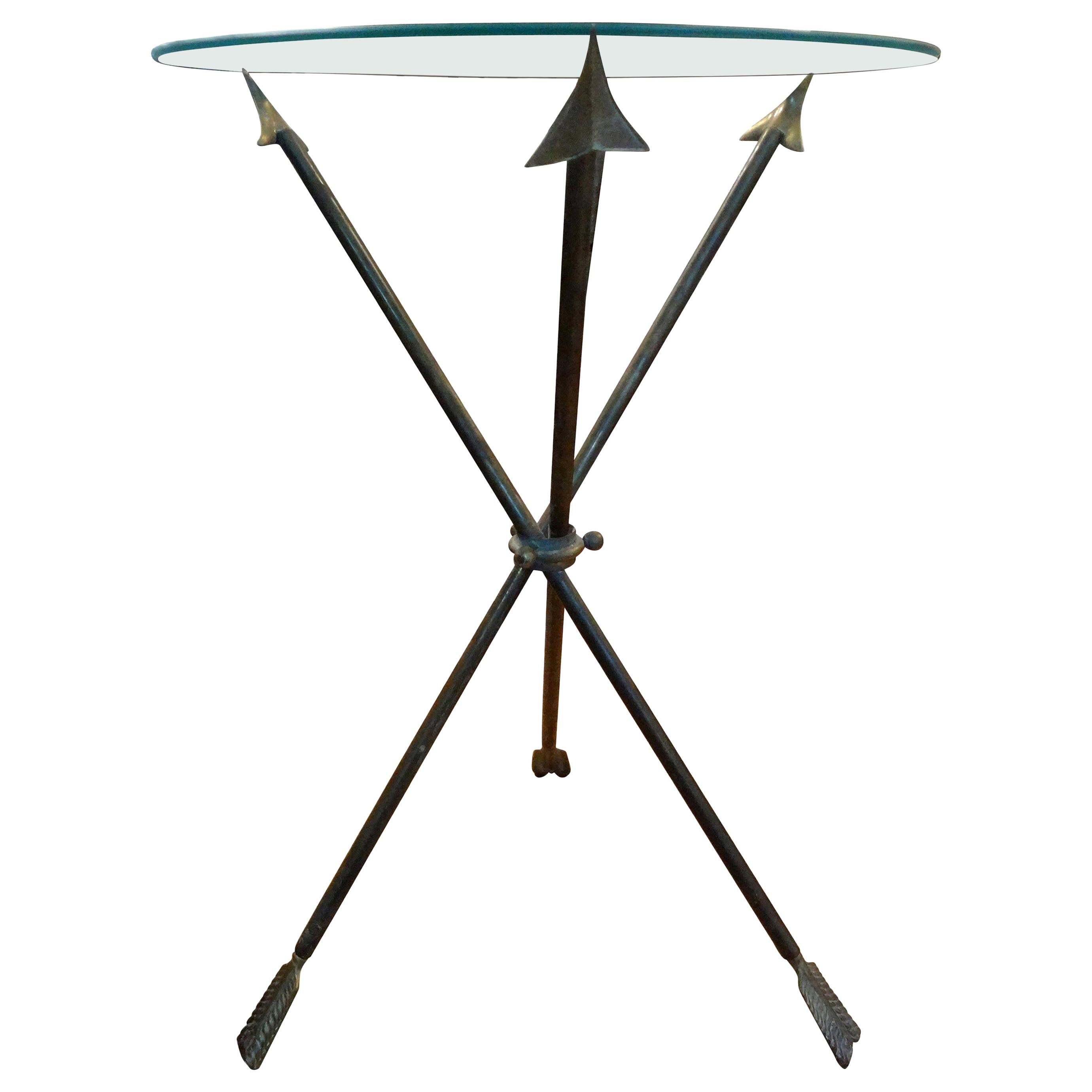 Italian Neoclassical Style Bronze Arrow Table Gio Ponti Inspired