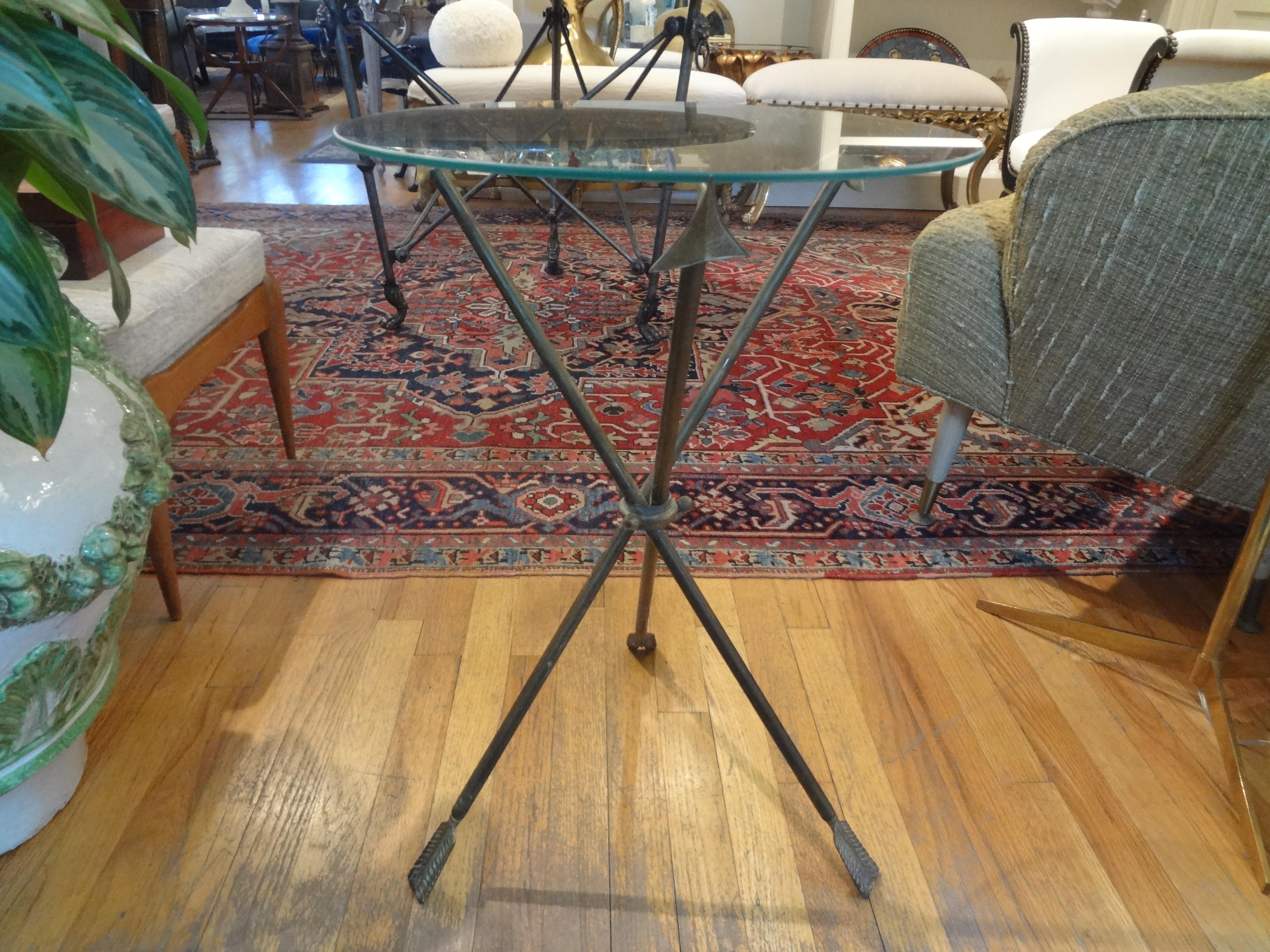 Italian Neoclassical Style Bronze Arrow Table Gio Ponti Inspired In Good Condition In Houston, TX